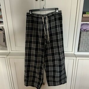 Plaid Men's Lounge Pants - Black and White